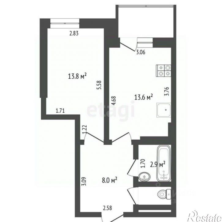 1-комн квартира ул Мельникайте, 2 6,  д. 2 6,  к. 6