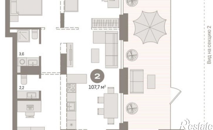 2-комн квартира Причальная улица, 9