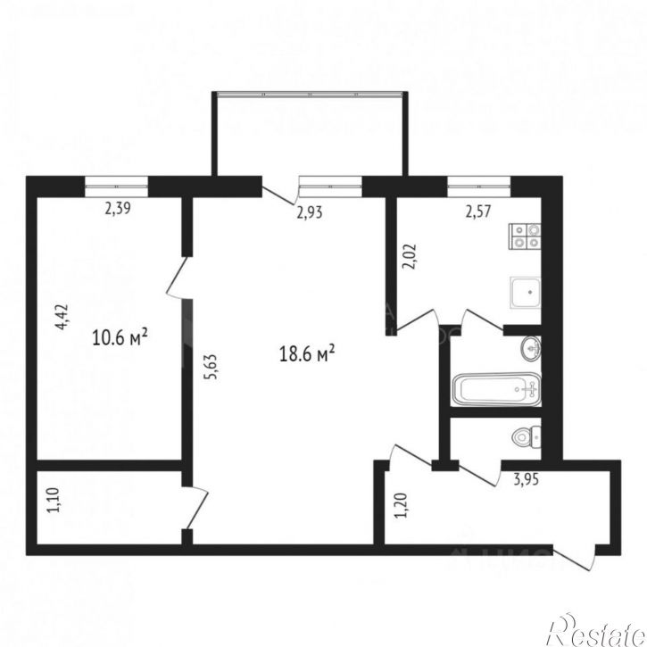 2-комн квартира ул Мельникайте, 101,  д. 101