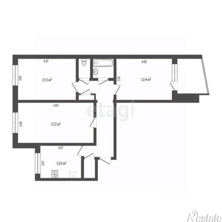 3-комн квартира Камчатская улица, 50,  д. 50