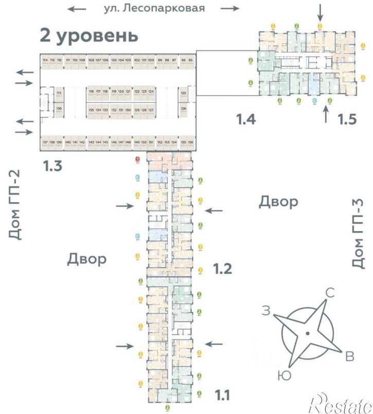 1-комн квартира в новом доме Лесопарковая улица, 17 к1,  д. 17 к1