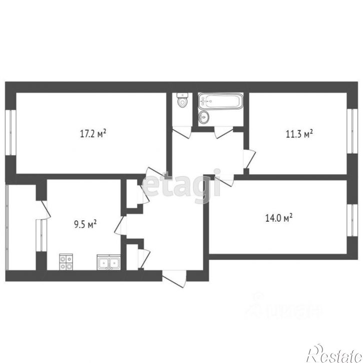 3-комн квартира Юганский проезд, 11,  д. 11