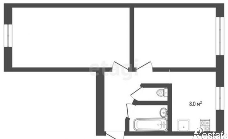 2-комн квартира Антипинская улица, 1,  д. 1