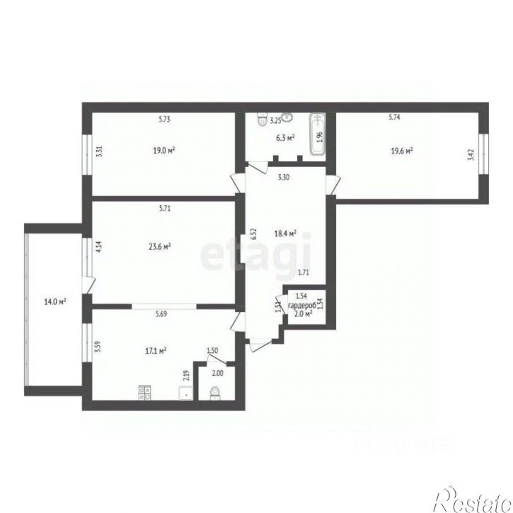 3-комн квартира Депутатская улица, 80 к1,  д. 80 к1