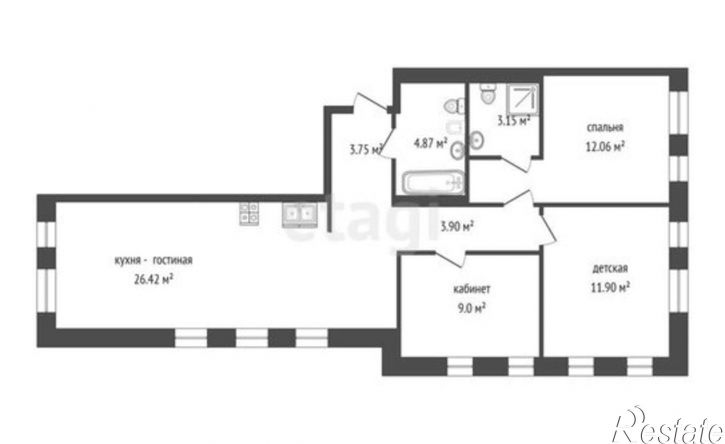 3-комн квартира Краснооктябрьская улица, 14 к1,  д. 14 к1