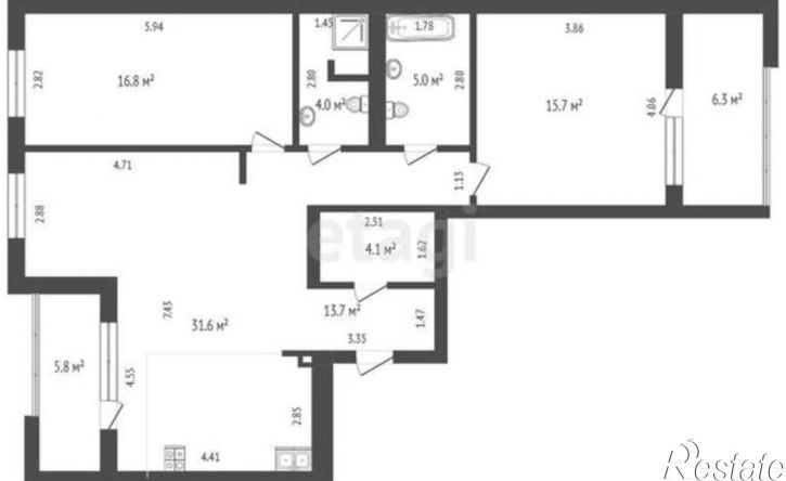 2-комн квартира улица Пожарных и спасателей, 5,  д. 5