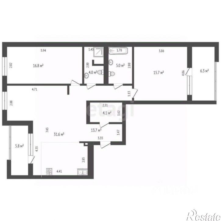 2-комн квартира улица Пожарных и спасателей, 5,  д. 5