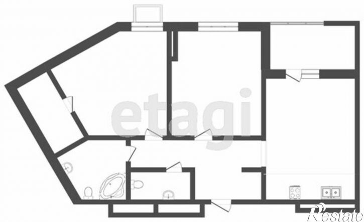 2-комн квартира улица Пожарных и спасателей, 5 к1,  д. 5 к1