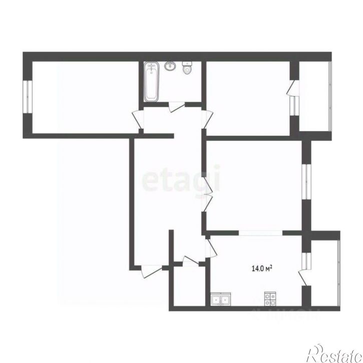 3-комн квартира улица Федюнинского, 30,  д. 30
