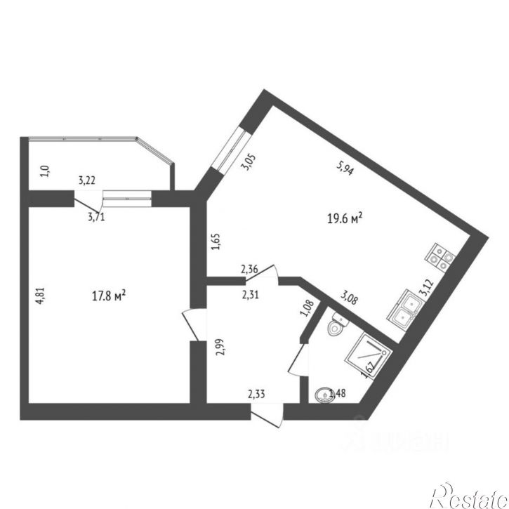 1-комн квартира Амурская улица, 39,  д. 39