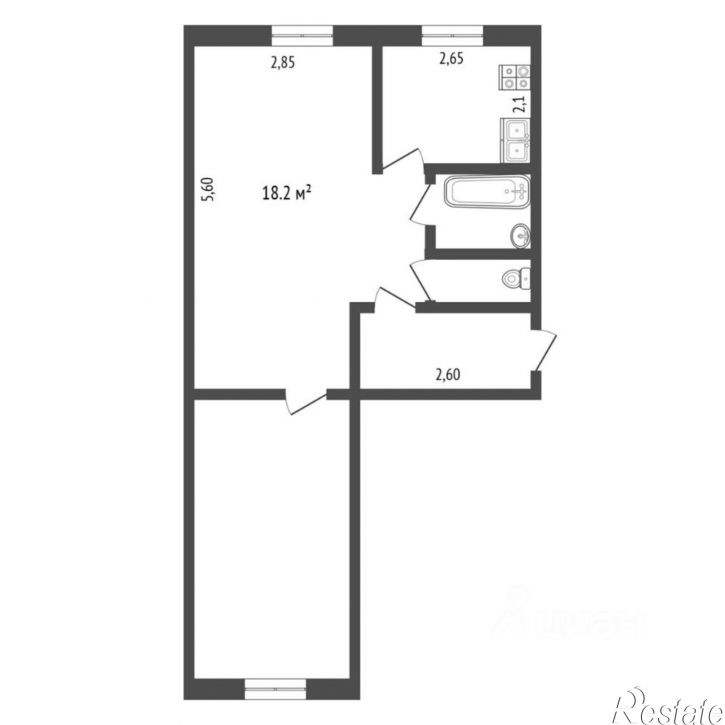 2-комн квартира улица Республики, 158,  д. 158