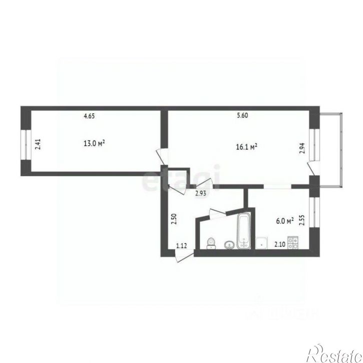2-комн квартира улица Александра Матросова, 27,  д. 27
