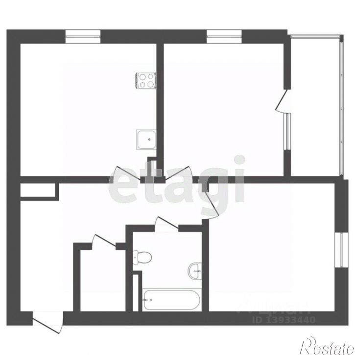 2-комн квартира улица Николая Зелинского, 16,  д. 16