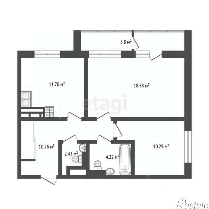 2-комн квартира Тихий проезд, 4,  д. 4