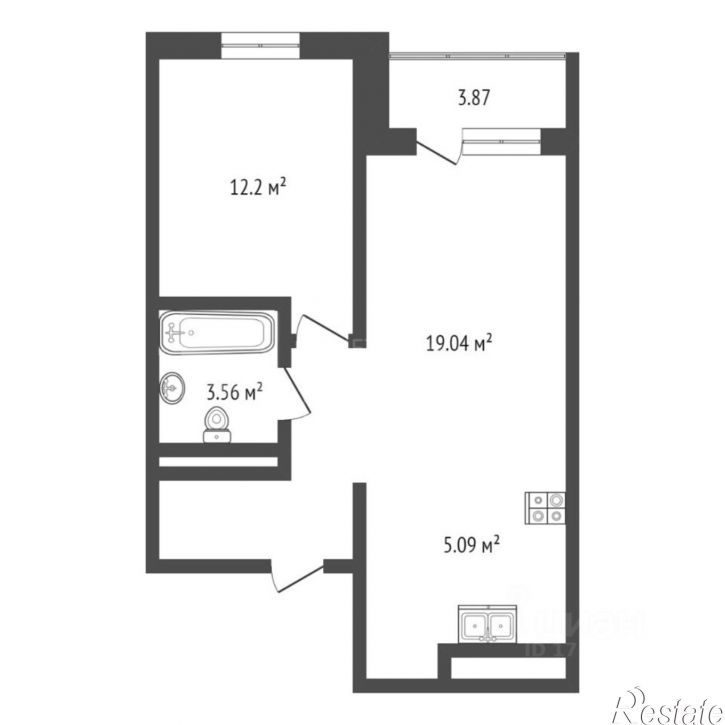 1-комн квартира улица Эрвье, 34 к1,  д. 34 к1