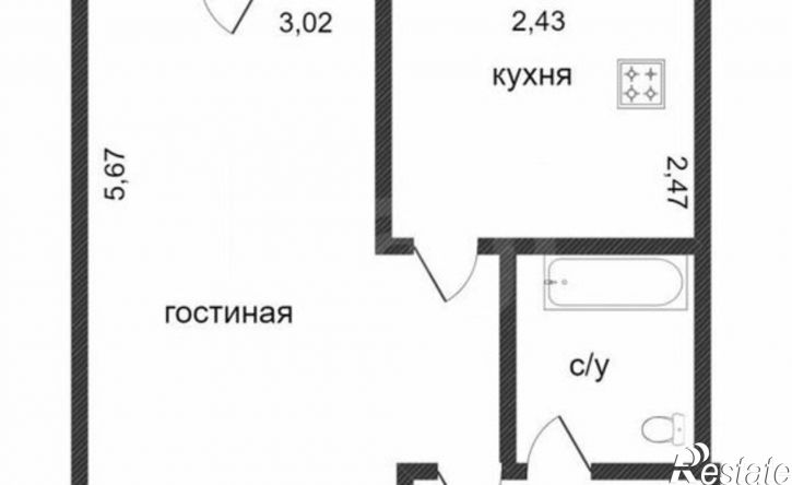 1-комн квартира Рижская улица, 70,  д. 70