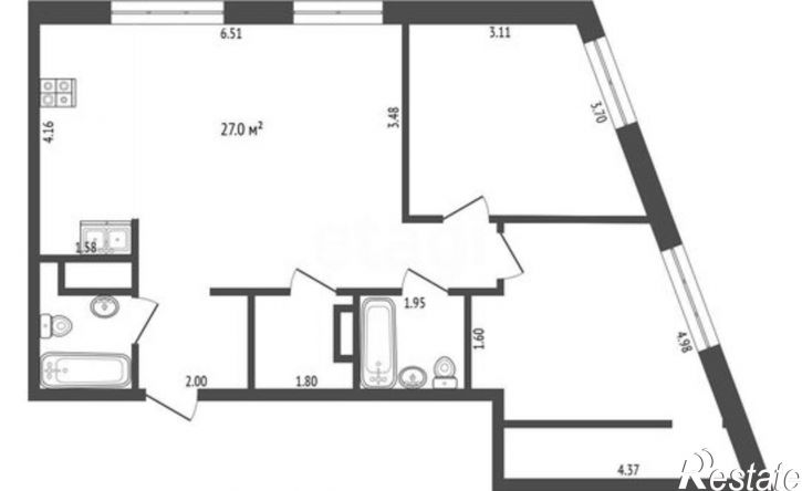 2-комн квартира улица Эрвье, 38,  д. 38