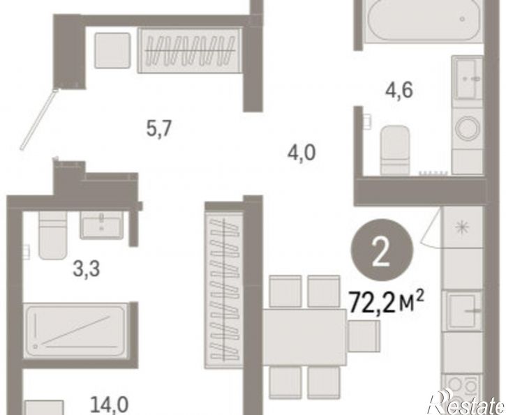 3-комн квартира в новом доме Минская улица, 92 к2,  д. 92 к2