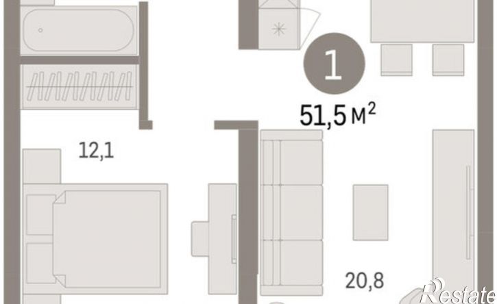 2-комн квартира в новом доме Минская улица, 92 к2,  д. 92 к2