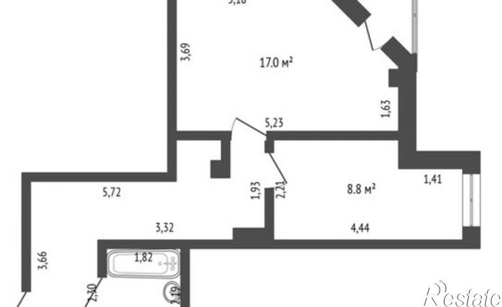 1-комн квартира улица Станислава Карнацевича, 1/1,  д. 1/1