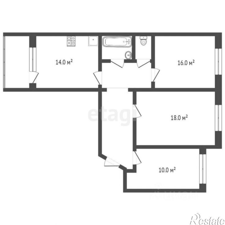 3-комн квартира улица Немцова, 50,  д. 50