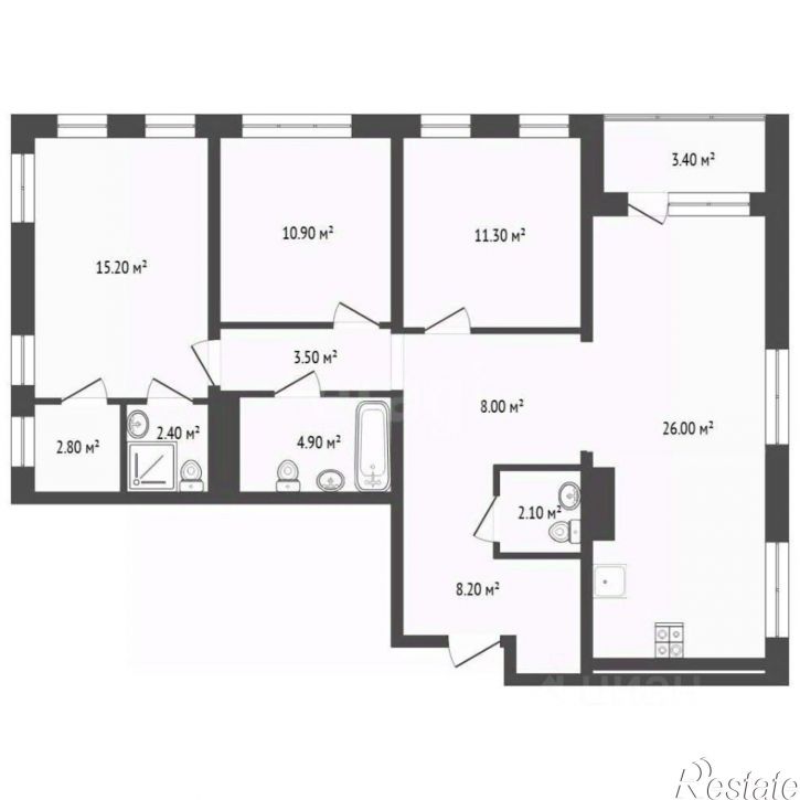 3-комн квартира улица Энергетиков, 42Б,  д. 42Б