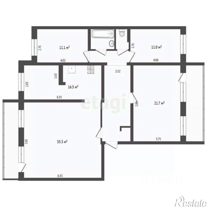 4-комн квартира ул Фабричная, 1,  д. 1