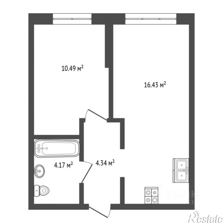 2-комн квартира в новом доме Ярославская улица, 63А,  д. 63А