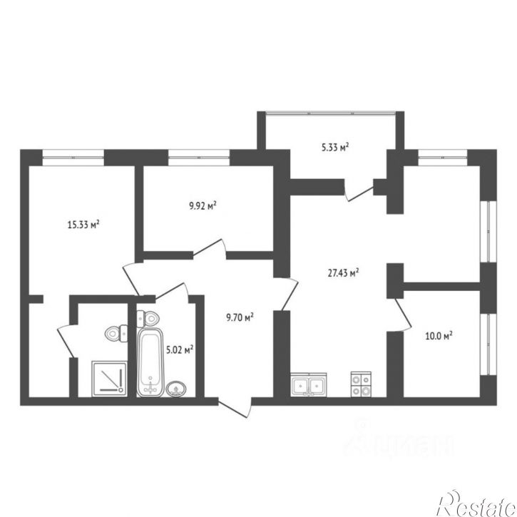3-комн квартира ул Героев Сталинградской битвы, 13 1,  д. 13 1,  к. 1