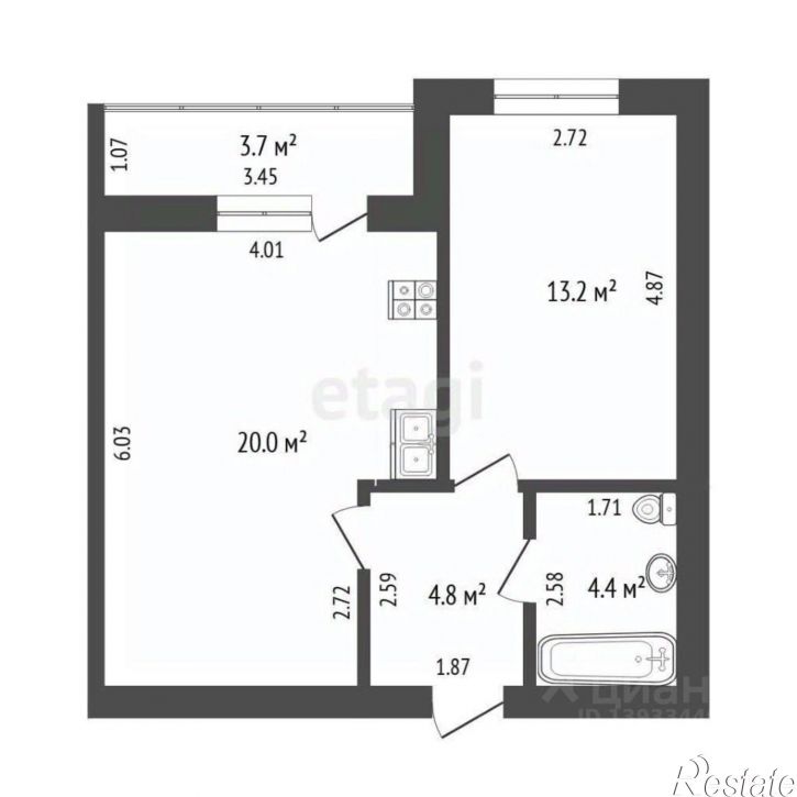 1-комн квартира ул Широтная, 172а,  д. 172а