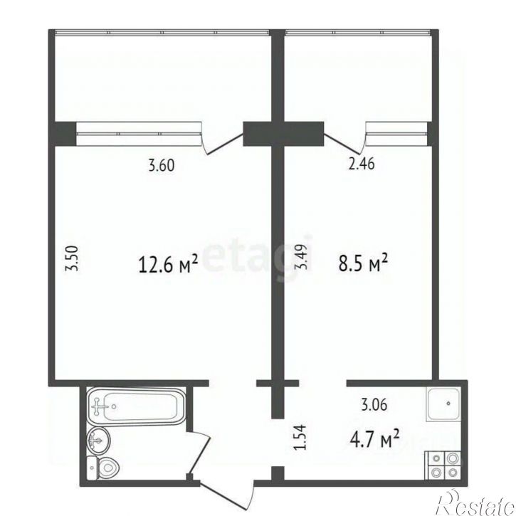2-комн квартира улица Бабарынка, 16А,  д. 16А