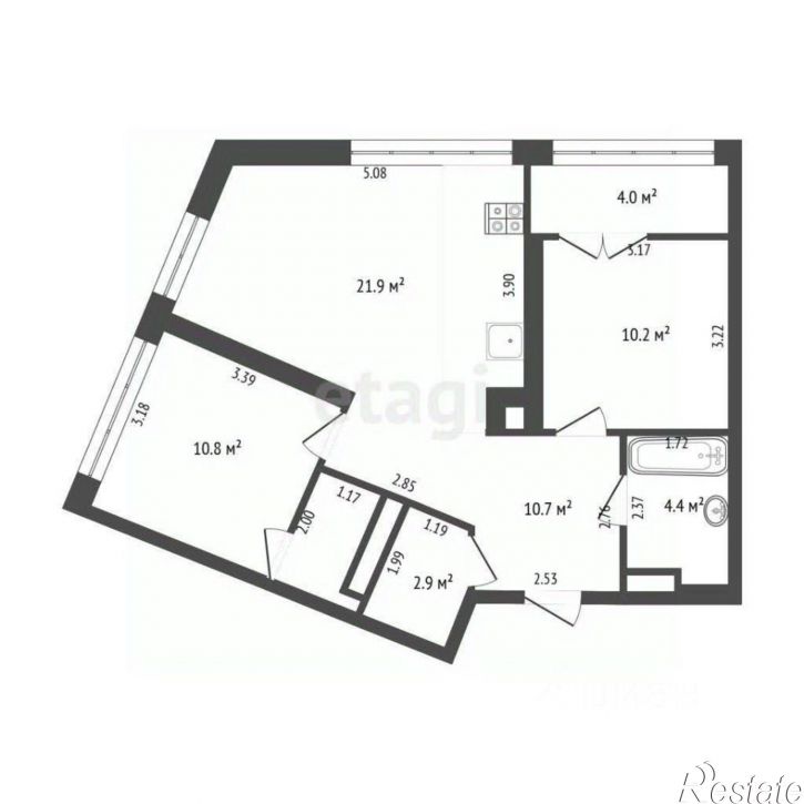 2-комн квартира Профсоюзная улица, 6 к1,  д. 6 к1