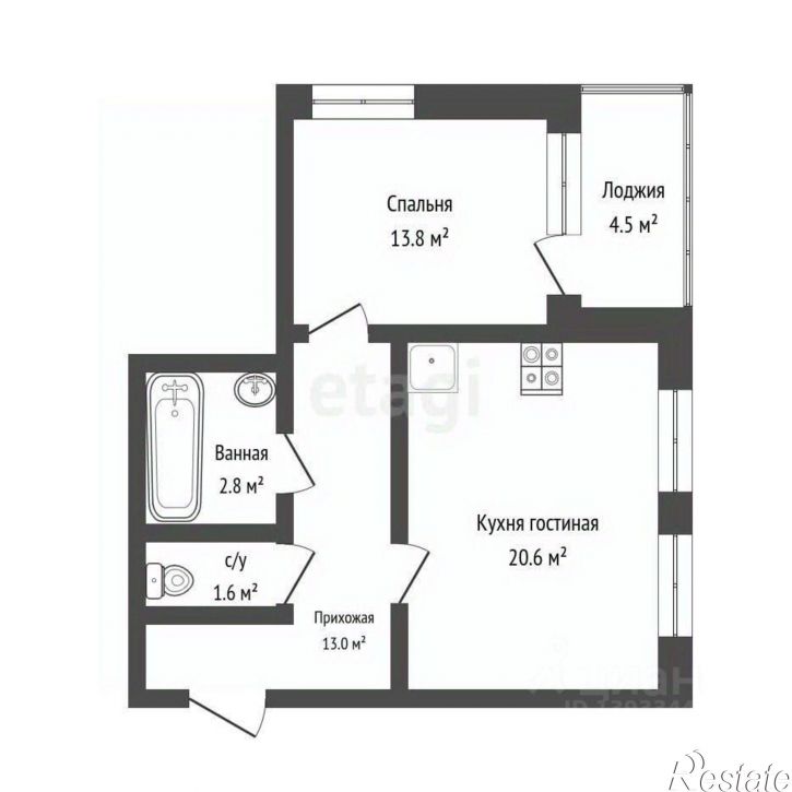1-комн квартира ул Мельникайте, 2 4,  д. 2 4,  к. 4