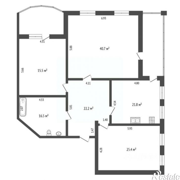 3-комн квартира ул Республики, 14,  д. 14
