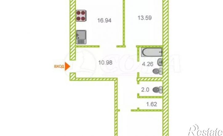 2-комн квартира ул Тимофея Кармацкого, 5,  д. 5