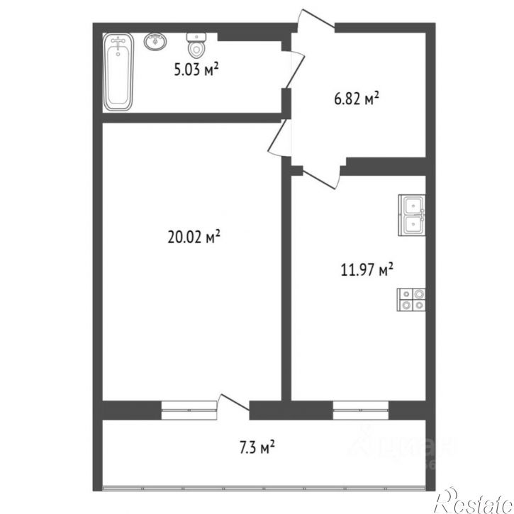 1-комн квартира улица Бабарынка, 20А к3,  д. 20А к3