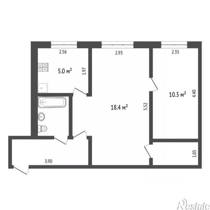 2-комн квартира улица Луначарского, 36,  д. 36