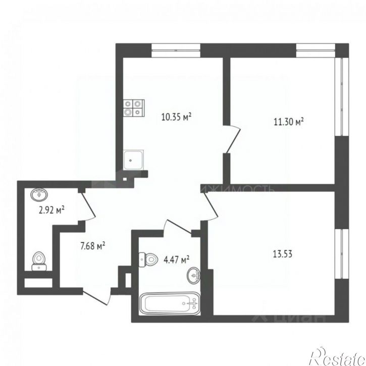 2-комн квартира улица Эрвье, 38,  д. 38