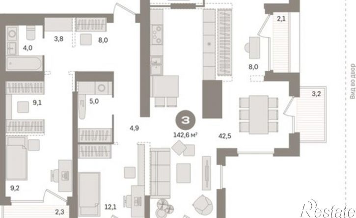 3-комн квартира Краснооктябрьская улица, 4 к1,  д. 4 к1