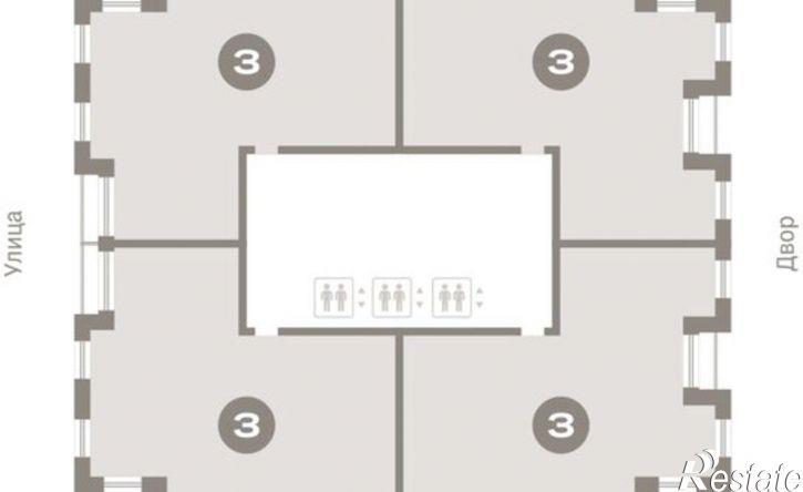 3-комн квартира Краснооктябрьская улица, 4 к1,  д. 4 к1