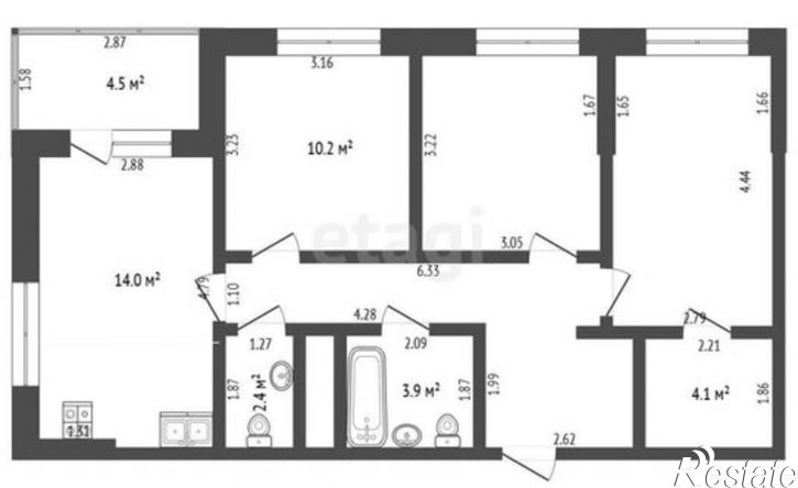 3-комн квартира ул Дамбовская, 27 1,  д. 27 1,  к. 1