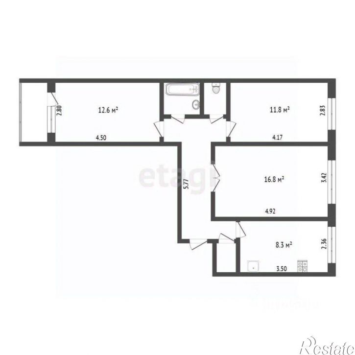 3-комн квартира улица Щербакова, 86А,  д. 86А