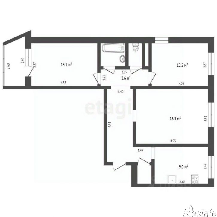 3-комн квартира улица Моторостроителей, 2А,  д. 2А