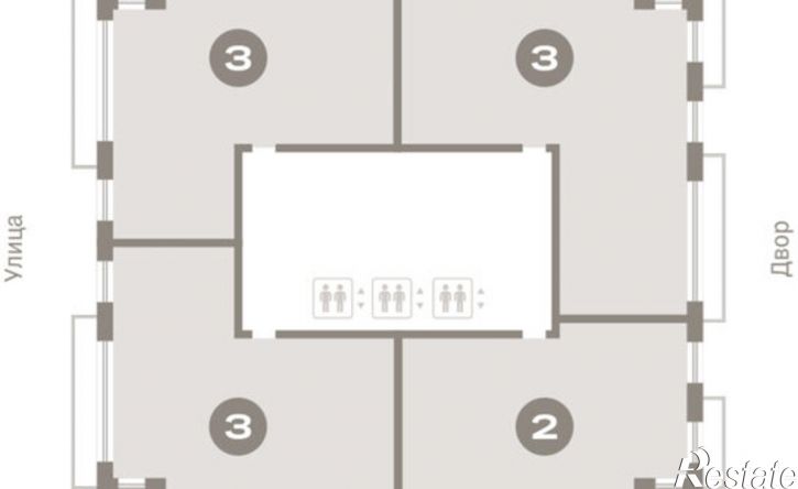 3-комн квартира Краснооктябрьская улица, 4 к1,  д. 4 к1