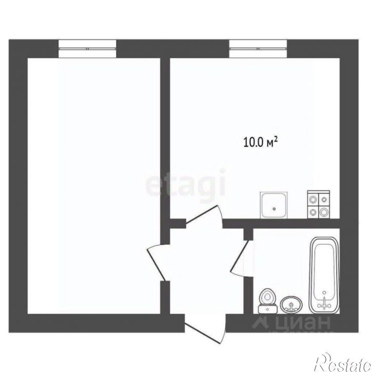 1-комн квартира улица Пермякова, 7А,  д. 7А
