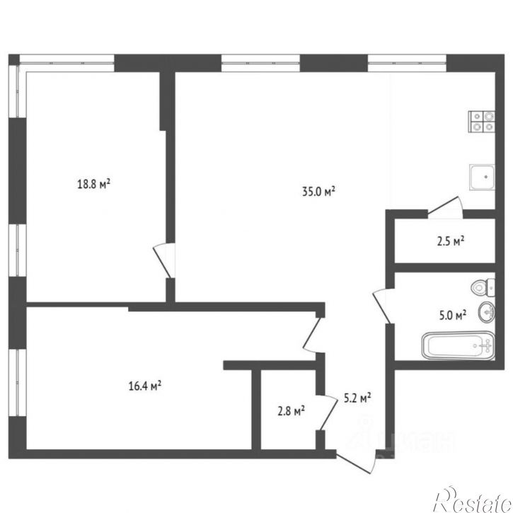2-комн квартира ул Мельникайте, 30 2,  д. 30 2,  к. 2