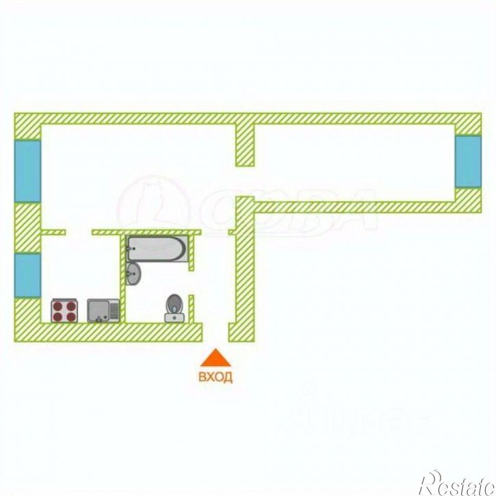 2-комн квартира Ялуторовская улица, 14,  д. 14