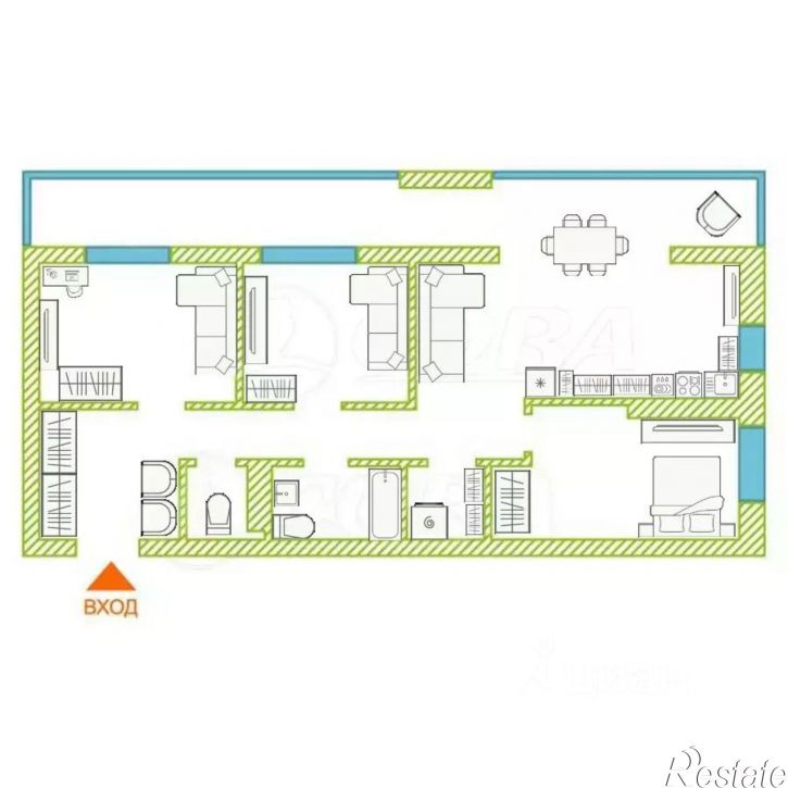 3-комн квартира ул Республиканец, 6,  д. 6