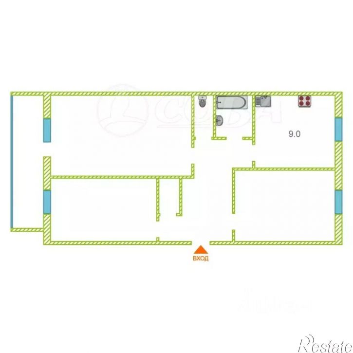 3-комн квартира ул Мелиораторов, 6,  д. 6