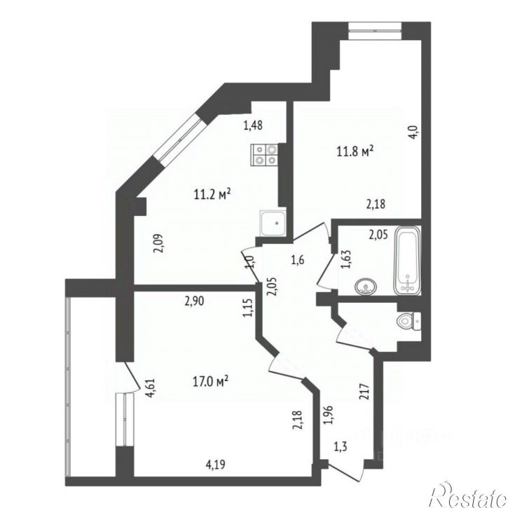2-комн квартира ул Станислава Карнацевича, 3,  д. 3